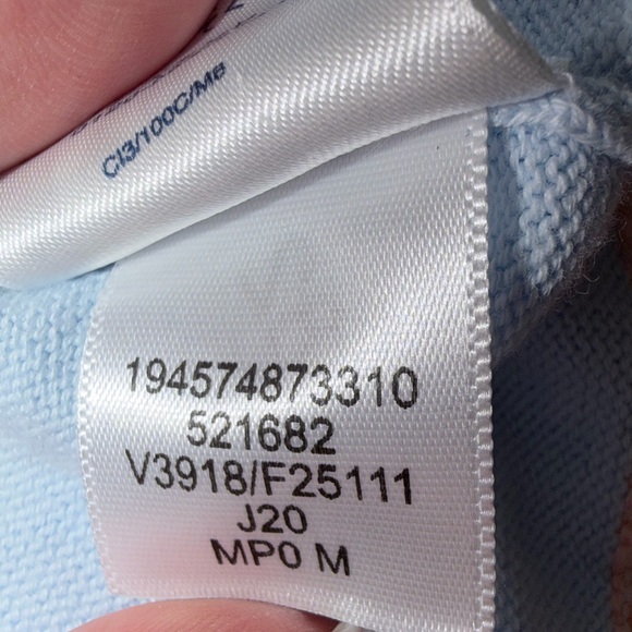 Lands’ End Blue Peach Colorblock Cotton Cardigan Sweater Button Front M - Picture 7 of 7